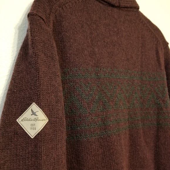 Eddie Bauer wool-blend shawlneck cardigan sweater - Picture 6 of 8